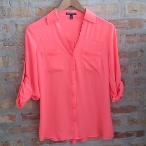 Express Neon Orange Portifino Blouse